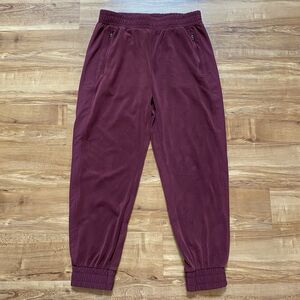 ZYIA Active L Maroon Soft Cozy Fleece Pull-on Joggers Elastic Waist Sweatpants